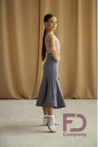 Ballroom latin dance skirt for girls by FD Company style Юбка ЮС-1201 KW/Beige