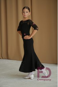 Ballroom latin dance skirt for girls by FD Company style Юбка ЮС-1198 KW/Burgundy (Mesh rose)