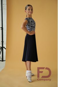 Ballroom latin dance skirt for girls by FD Company style Юбка ЮС-972/2/Light blue