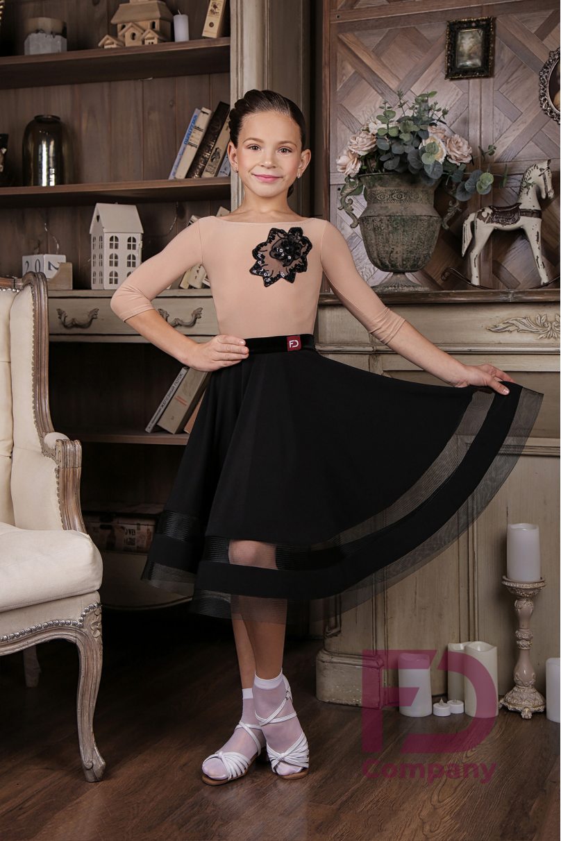 Ballroom latin dance skirt for girls by FD Company style Юбка ЮС-915/1 KW