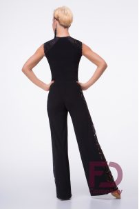 Women's trousers for dancing straight cut with guipure inserts