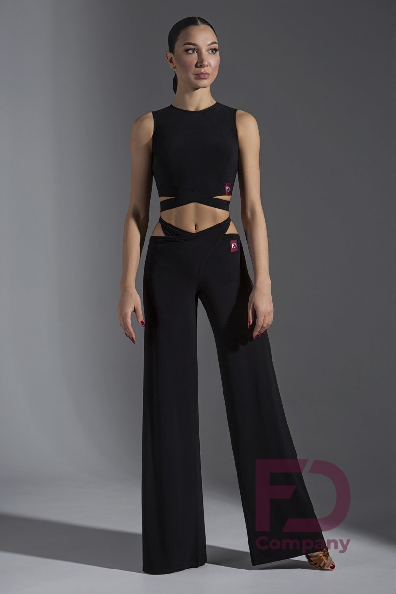 Ladies latin dance pants by FD Company model Брюки БЗ-454/Fuchsia