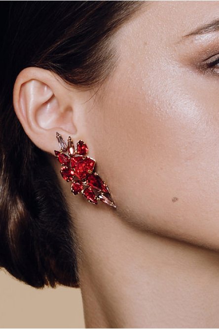 Dance earrings by The Glow Jewelry model Arrowhead Clip Red/Yellow Gold