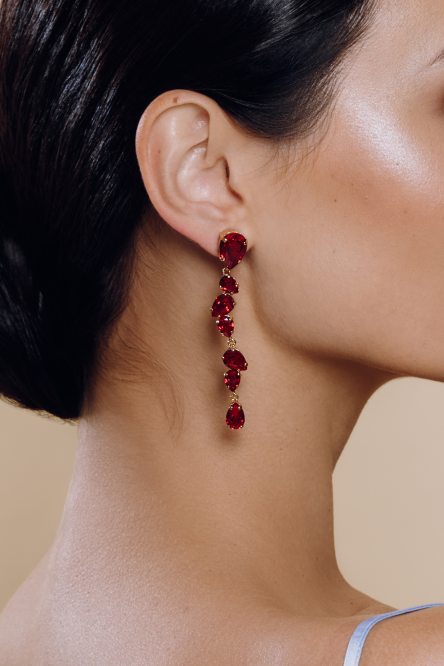 Dance earrings by The Glow Jewelry model Drop Stud Red/Yellow Gold