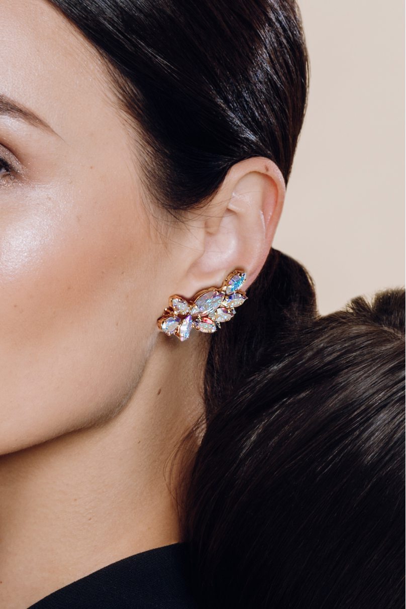 Dance earrings by The Glow Jewelry model Mini Clip Crystal/Silver