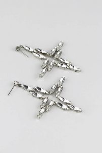 Tanz Ohrringe Marke The Glow Jewelry Modell Cross Stud Crystal/Silver