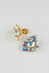 Женские аксессуары для танцев от бренда The Glow Jewelry код продукта Opal Clip Earrings Yellow/Yellow Gold