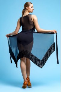 EMRATA fringe mesh wrap skirt