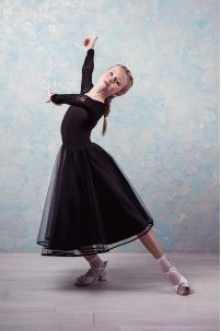 Ballroom latin dance skirt for girls by Grand Prix clothes style SHS402x Kids