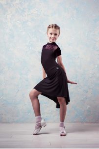 Ballroom latin dance skirt for girls by Grand Prix clothes style SHS5H27 Kids/Fuchsia