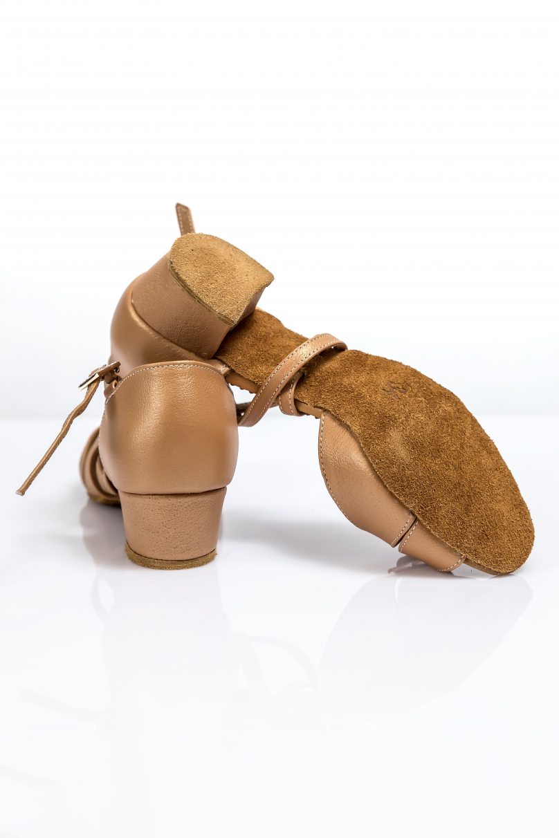 Туфли для бальных танцев для девочек от бренда Grand Prix модель CHBL609 Tan Leather