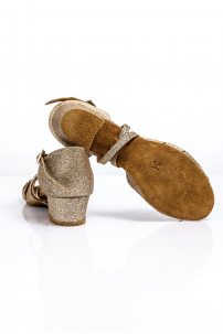 Туфлі для бальних танців для дівчаток від бренду Grand Prix модель CHBP609 Tan Brocade