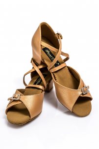 Туфли для бальных танцев для девочек от бренда Grand Prix модель CHBL610 Tan Leather