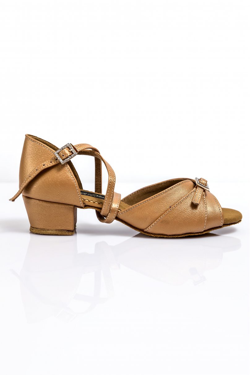 Туфли для бальных танцев для девочек от бренда Grand Prix модель CHBL610 Tan Leather