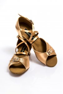 Туфли для бальных танцев для девочек от бренда Grand Prix модель CHBS610 Tan Satin
