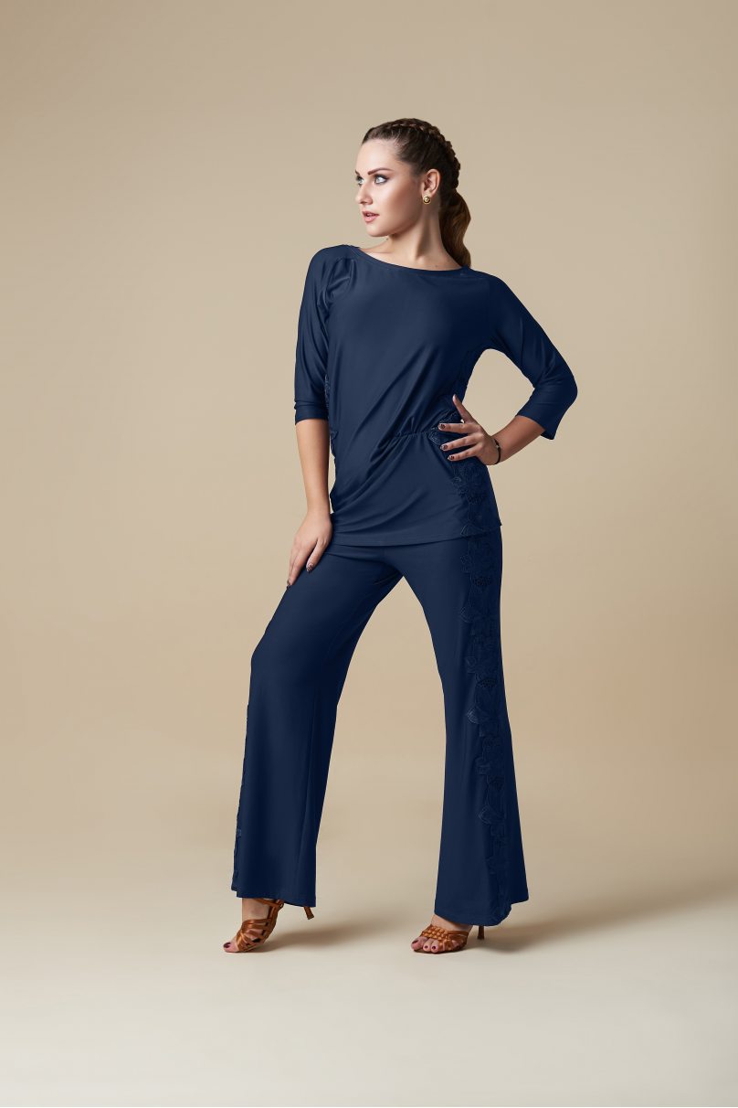 Жіночі штани для бальних танців стандарт від бренду Grand Prix clothes модель KVP20xx/Blue