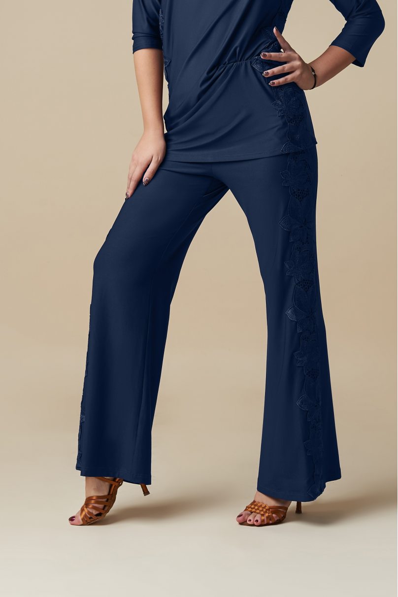 Жіночі штани для бальних танців стандарт від бренду Grand Prix clothes модель KVP20xx/Blue
