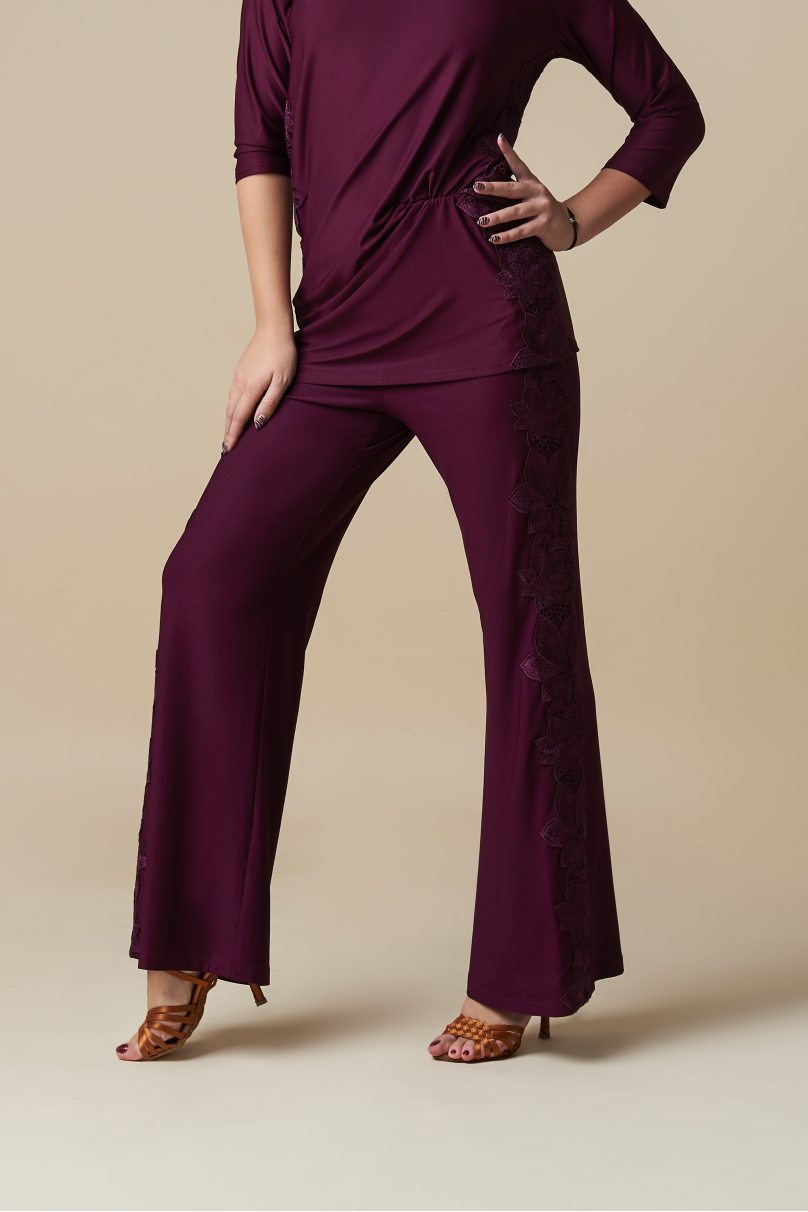 Женские брюки для бальных танцев стандарт от бренда Grand Prix clothes модель KVP20xx/Marsala