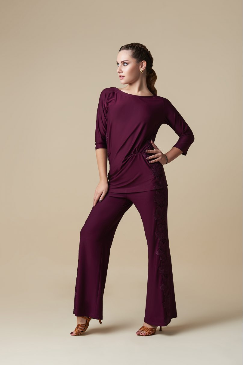 Жіночі штани для бальних танців стандарт від бренду Grand Prix clothes модель KVP20xx/Marsala