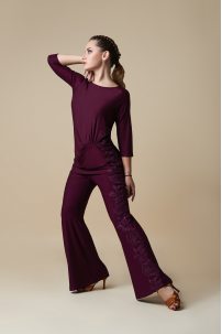 Женские брюки для бальных танцев стандарт от бренда Grand Prix clothes модель KVP20xx/Marsala