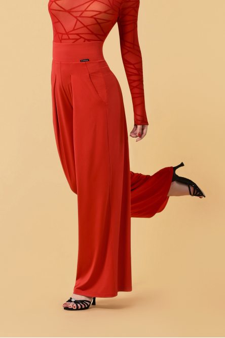 Женские брюки для бальных танцев стандарт от бренда Grand Prix clothes модель LMP03xx/Red
