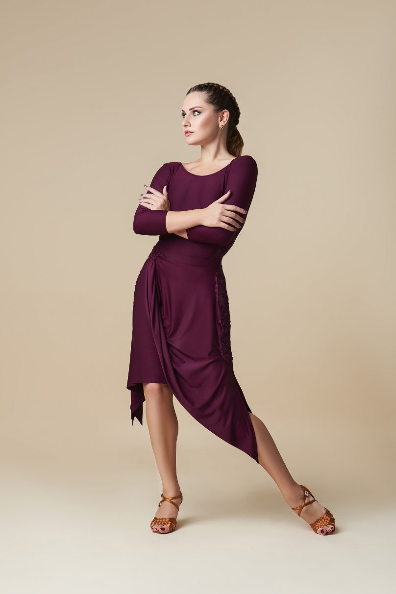 Latin dance skirt by Grand Prix clothes model KVS512x/Marsala