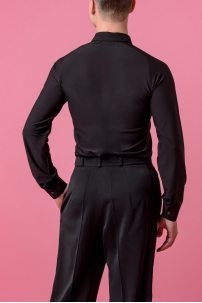 Mens ballroom dance shirt by Grand Prix clothes style MBBP51R Black