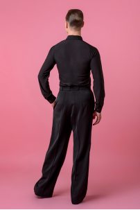 Mens ballroom dance shirt by Grand Prix clothes style MBBP51R Black