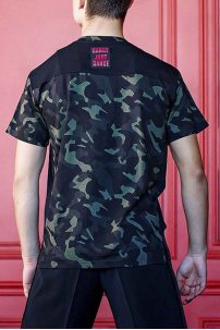 Mens latin dance T-shirt by Grand Prix clothes style LCT05xx Military Khaki