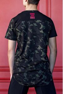 Мужская футболка для бальных танцев латина от бренда Grand Prix clothes модель LCT02xx Smoky Khaki