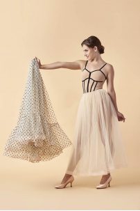 Ballroom standard dance skirt by Grand Prix style MHS423A Nude