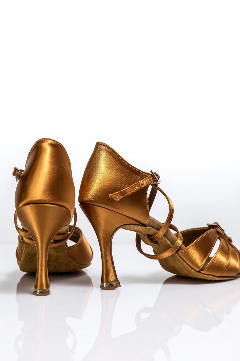 Ladies latin dance shoes by Grand Prix style LLAN2307 Dark Tan