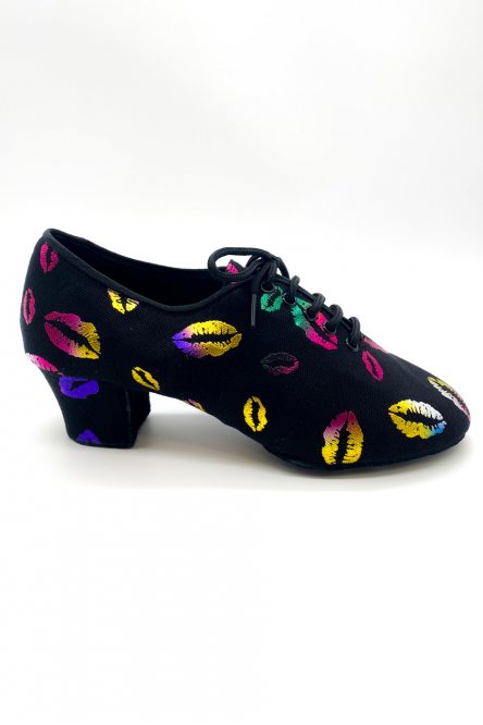 Ladies practice teaching dance shoes by Grand Prix style PRRNT3B Rainbow Lips