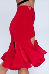 Latin dance skirt by PRIMABELLA model Юбка TWIST RED