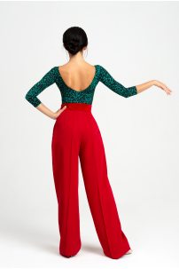 Women's ballroom dance pants by PRIMABELLA style Брюки RETRO RED