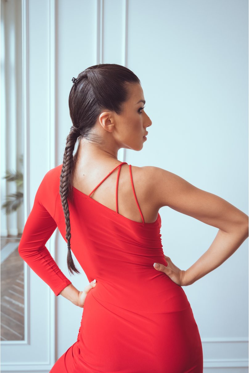 Платье для бальных танцев для латины от бренда PRIMABELLA модель Dress COQUILLE RED