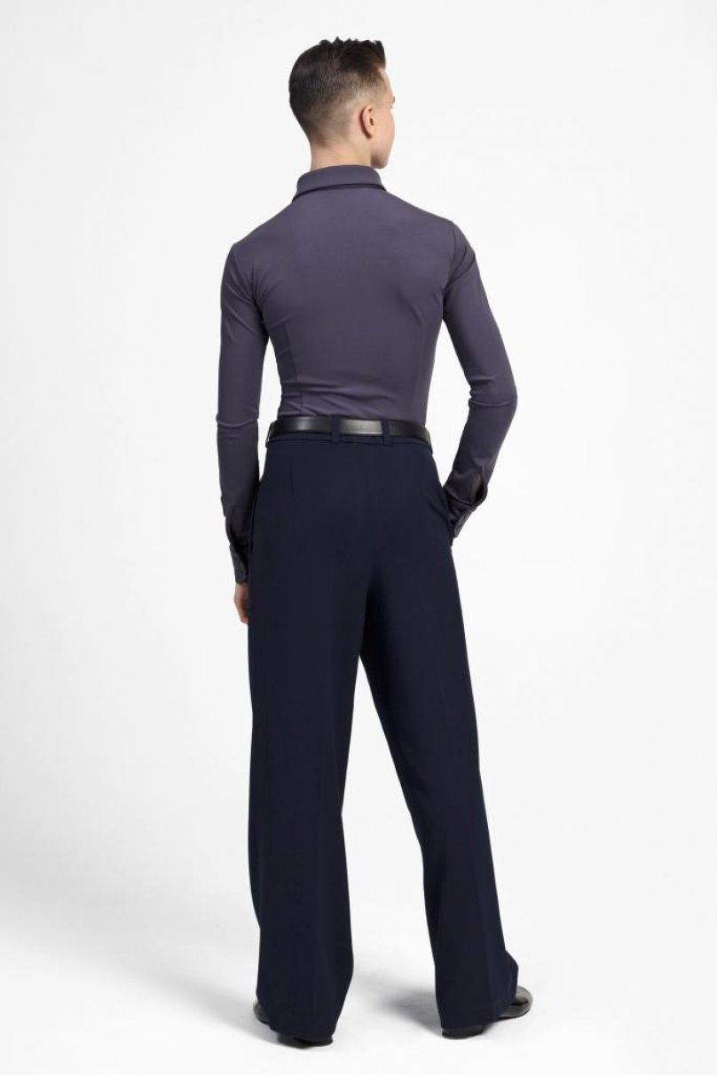 Чоловічі штани для бальних танців стандарт від бренду PRIMABELLA модель Брюки FOLD BLUE