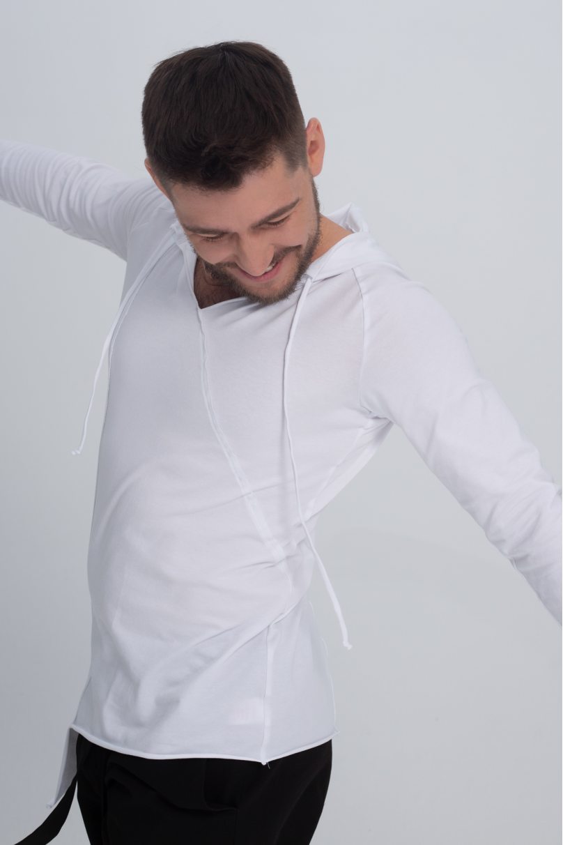 Чоловіча сорочка для бальних танців латина від бренду PRIMABELLA модель Джемпер CHIUSO BIANCO
