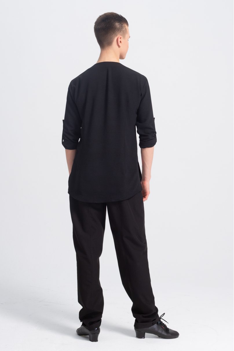 Чоловіча сорочка для бальних танців латина від бренду PRIMABELLA модель Рубашка CORDONES NERO