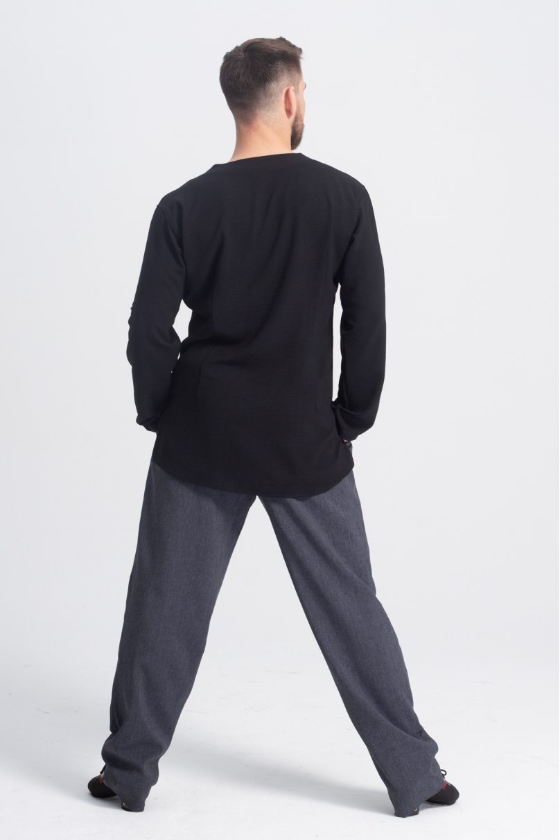 Мужская рубашка для бальных танцев латина от бренда PRIMABELLA модель Рубашка CORDONES NERO