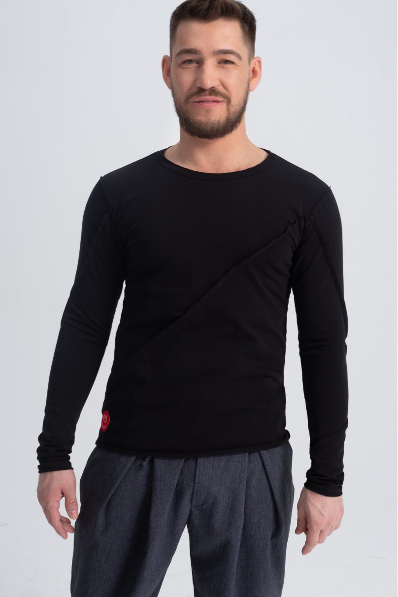 Чоловіча сорочка для бальних танців латина від бренду PRIMABELLA модель Кофта ASSIMETRIA NERO