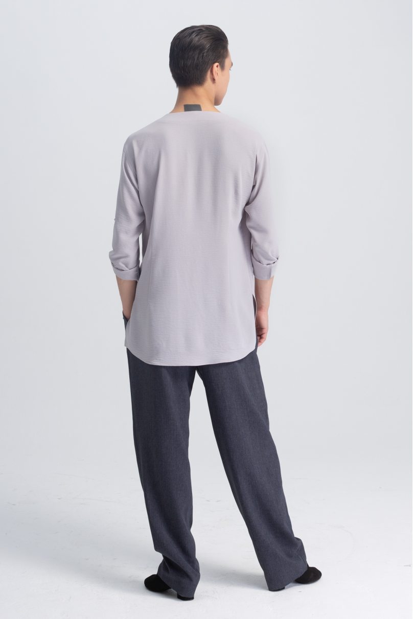 Чоловіча сорочка для бальних танців латина від бренду PRIMABELLA модель Рубашка CORDONES GREY