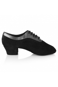 Style 417  Solar Black Suede/Silver Practice Dance Shoes