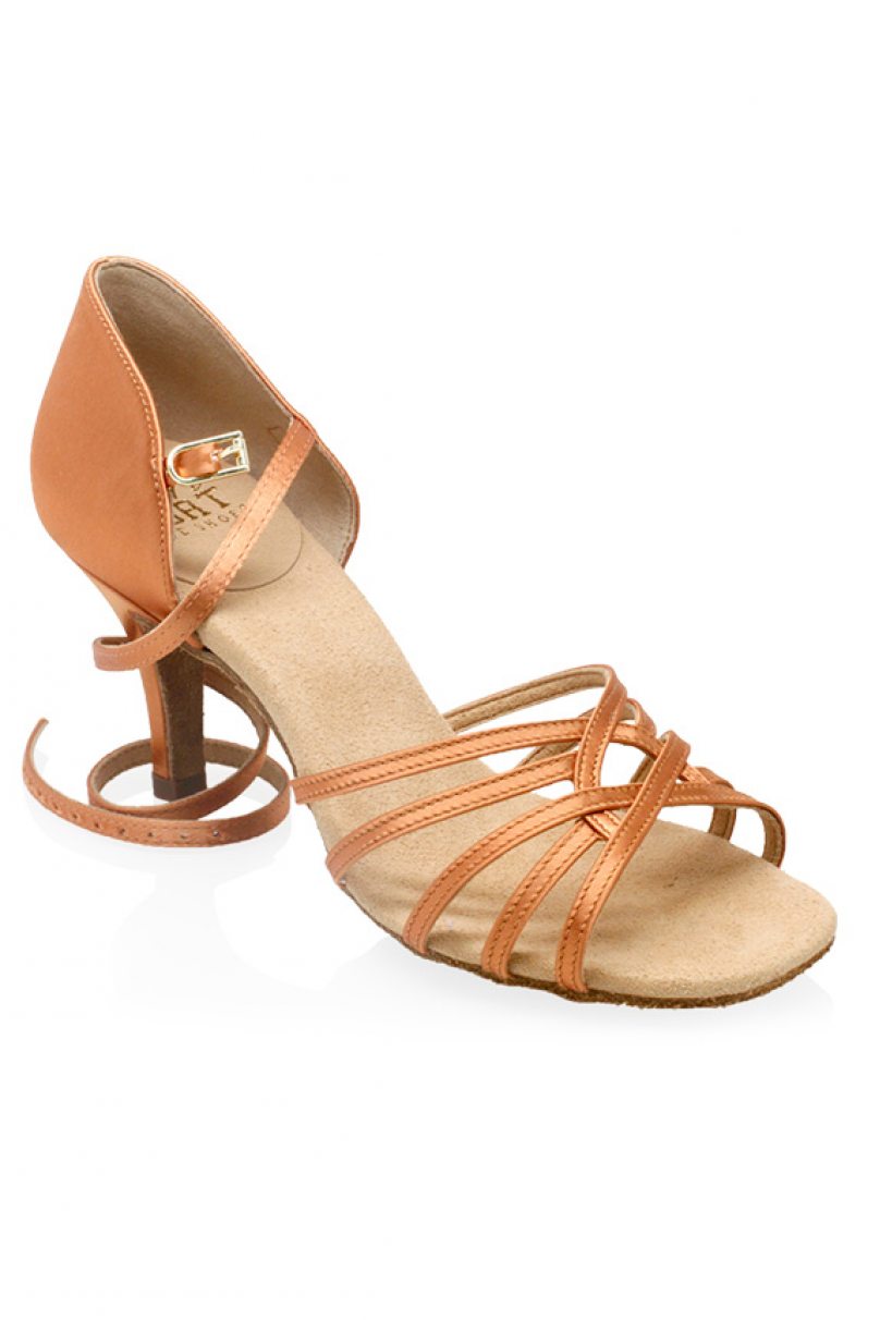 Ladies latin dance shoes by Ray Rose style 882-X Tiina Xtra/Light Tan Satin