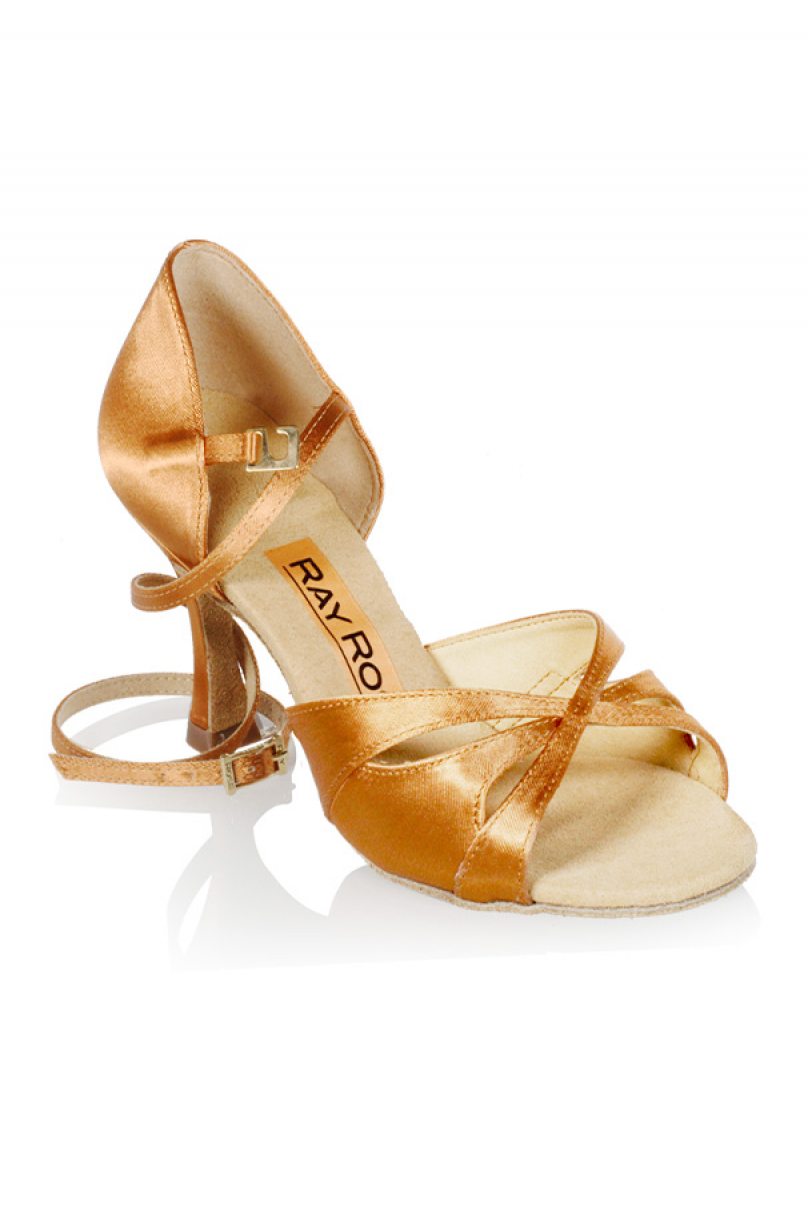 Ladies latin dance shoes by Ray Rose style Dragonfly/Light Tan Satin