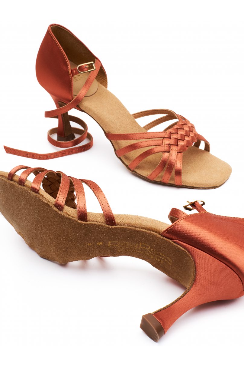 Женские туфли для бальных танцев латина от бренда Ray Rose модель H869XDarkTanSatin