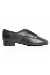 Style Pine Black Leather Ballroom dance shoes for Men