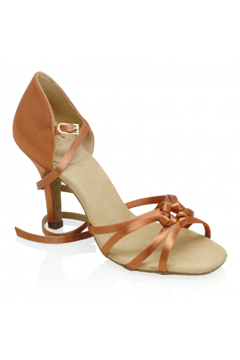 Ladies latin dance shoes by Ray Rose style 821DTAN SATIN U/F