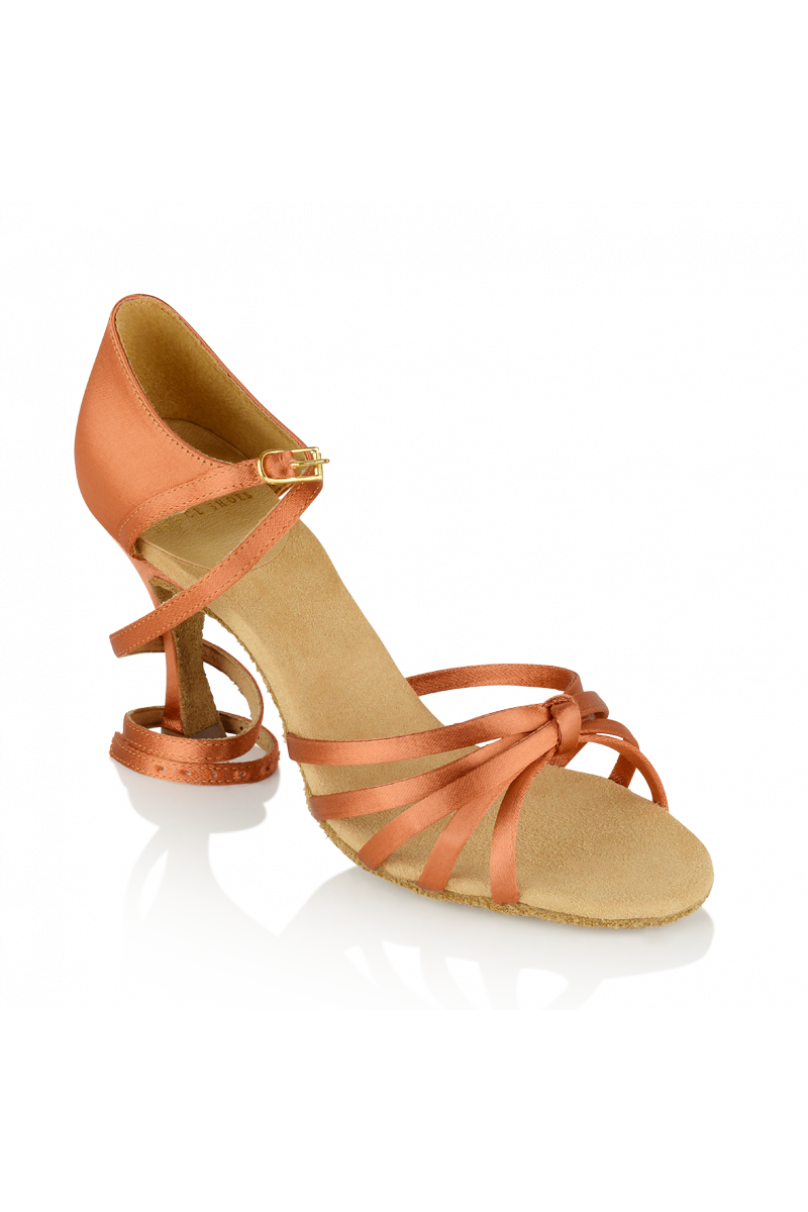 Ladies latin dance shoes by Ray Rose style 825XDTAN SATIN U/F