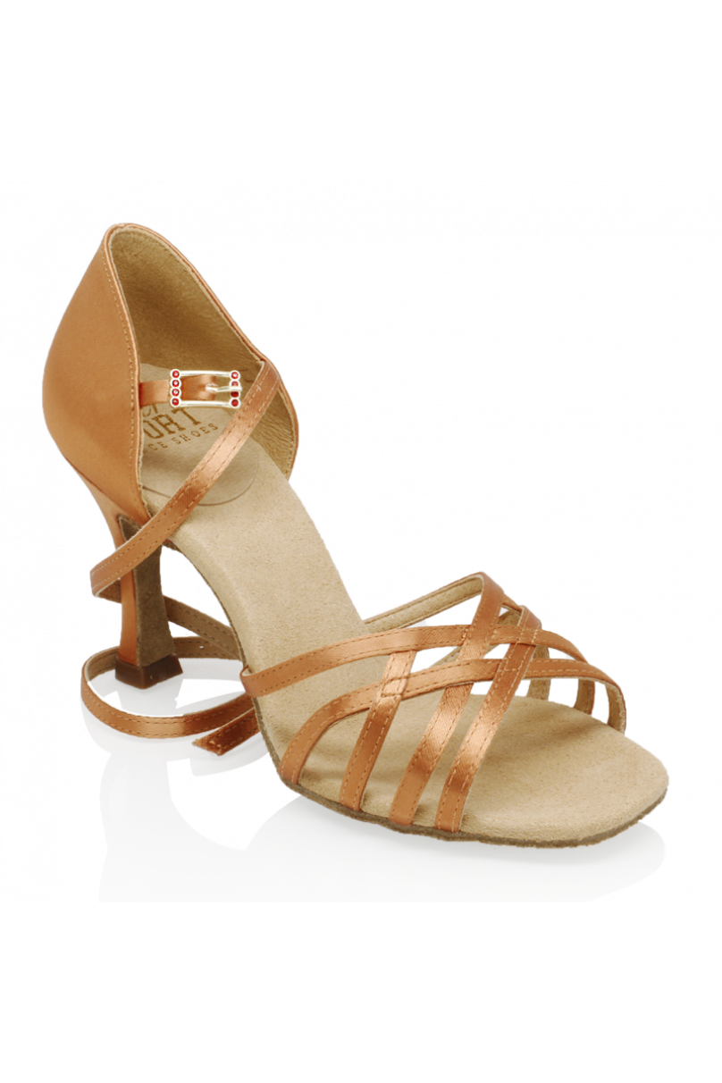 860-X - Kalahari Light Tan Satin Latin Dance Shoes
